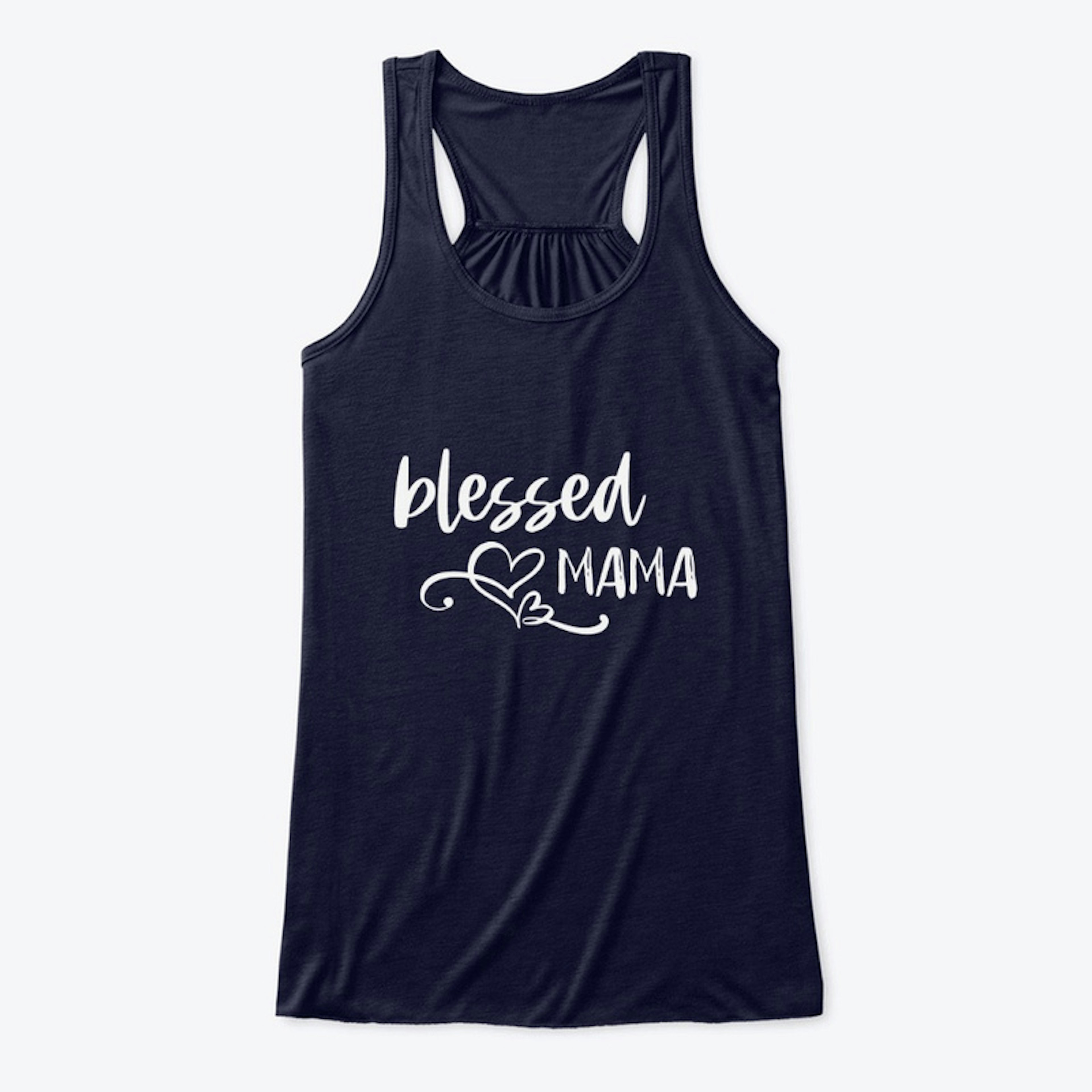 Blessed Mama with Heart Graphic T-Shirt