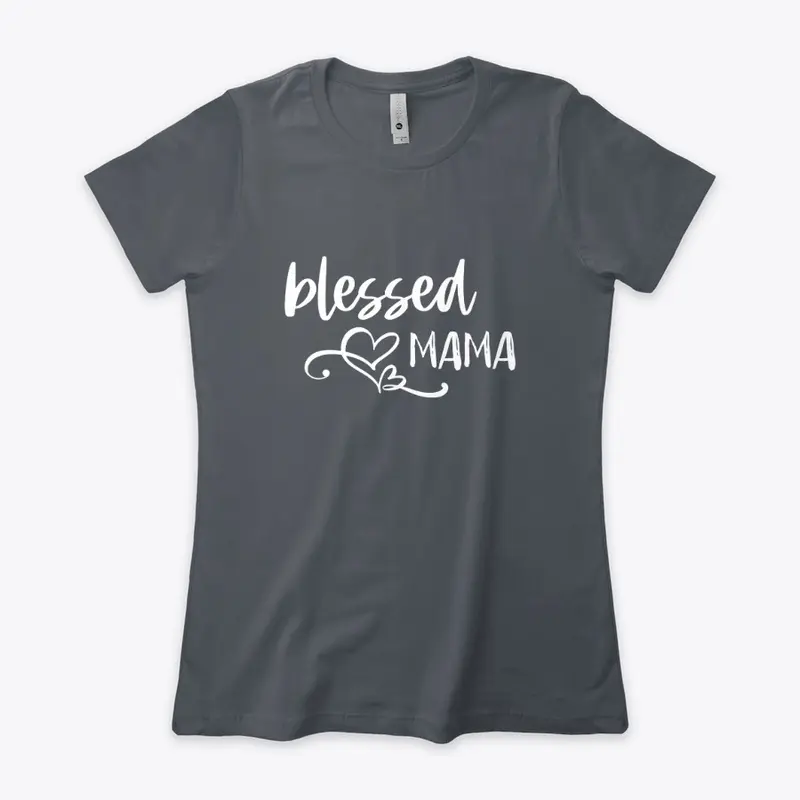 Blessed Mama with Heart Graphic T-Shirt