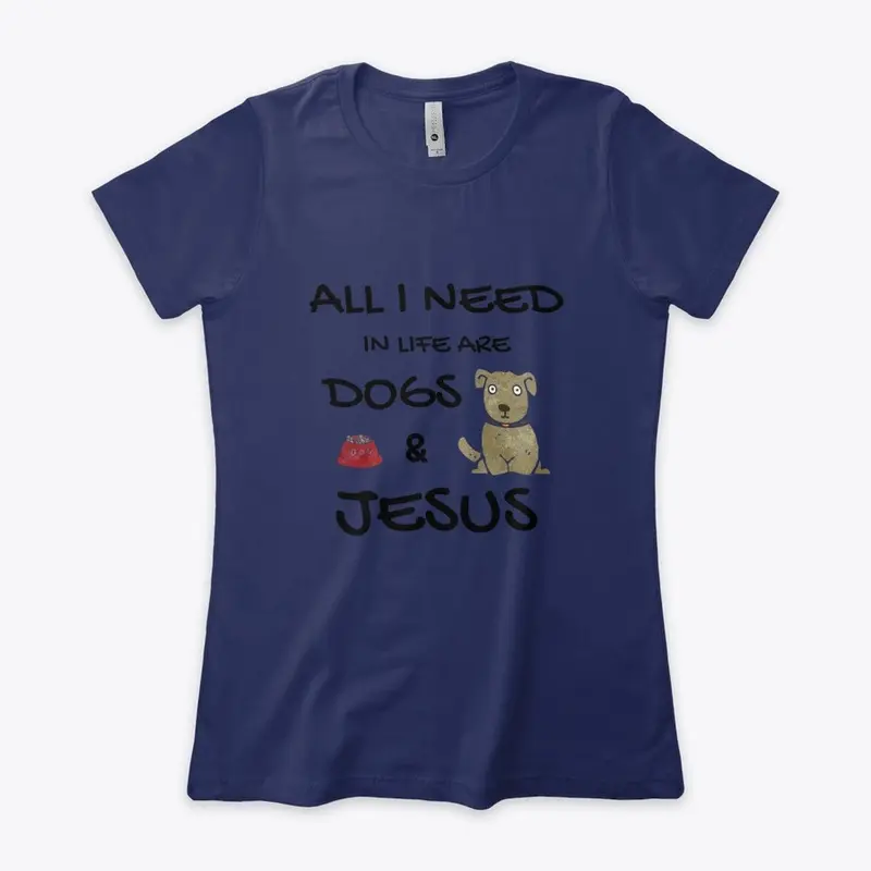 Dogs and Jesus T - Black Brown Gray Dog 