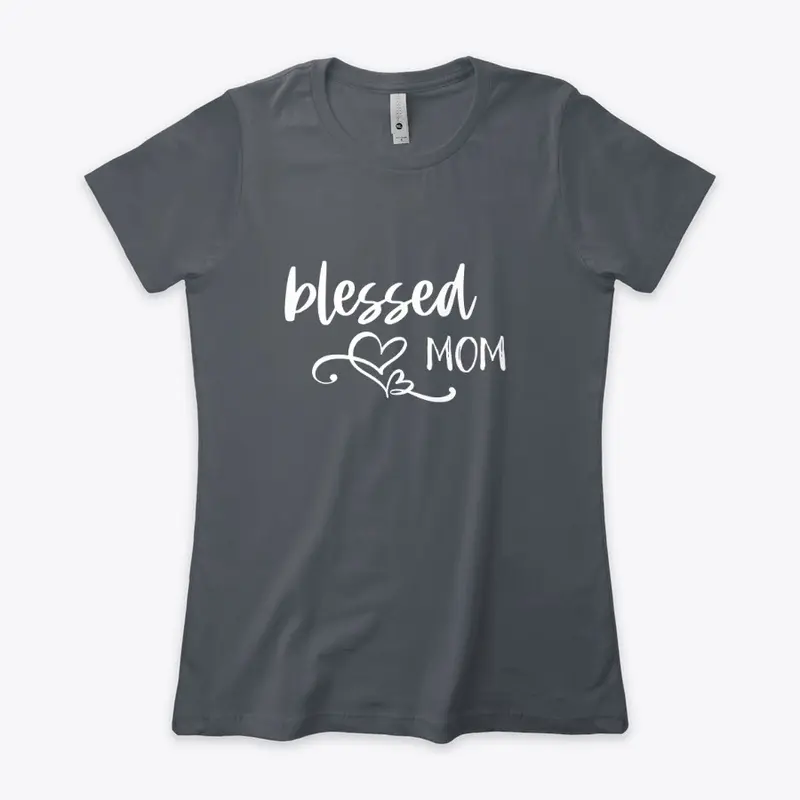 Blessed Mom with Heart Graphic T-Shirt